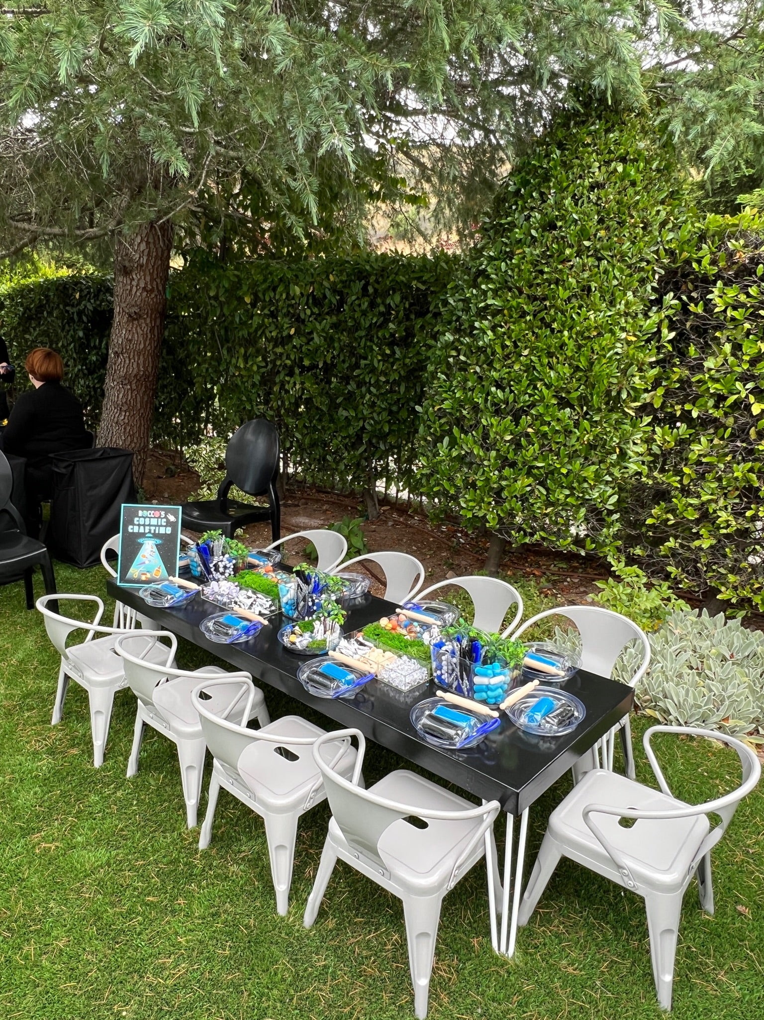Kids Modern Black Table With White Metal Legs