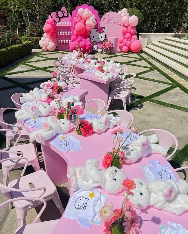 Kids Light Pink Serpentine Table