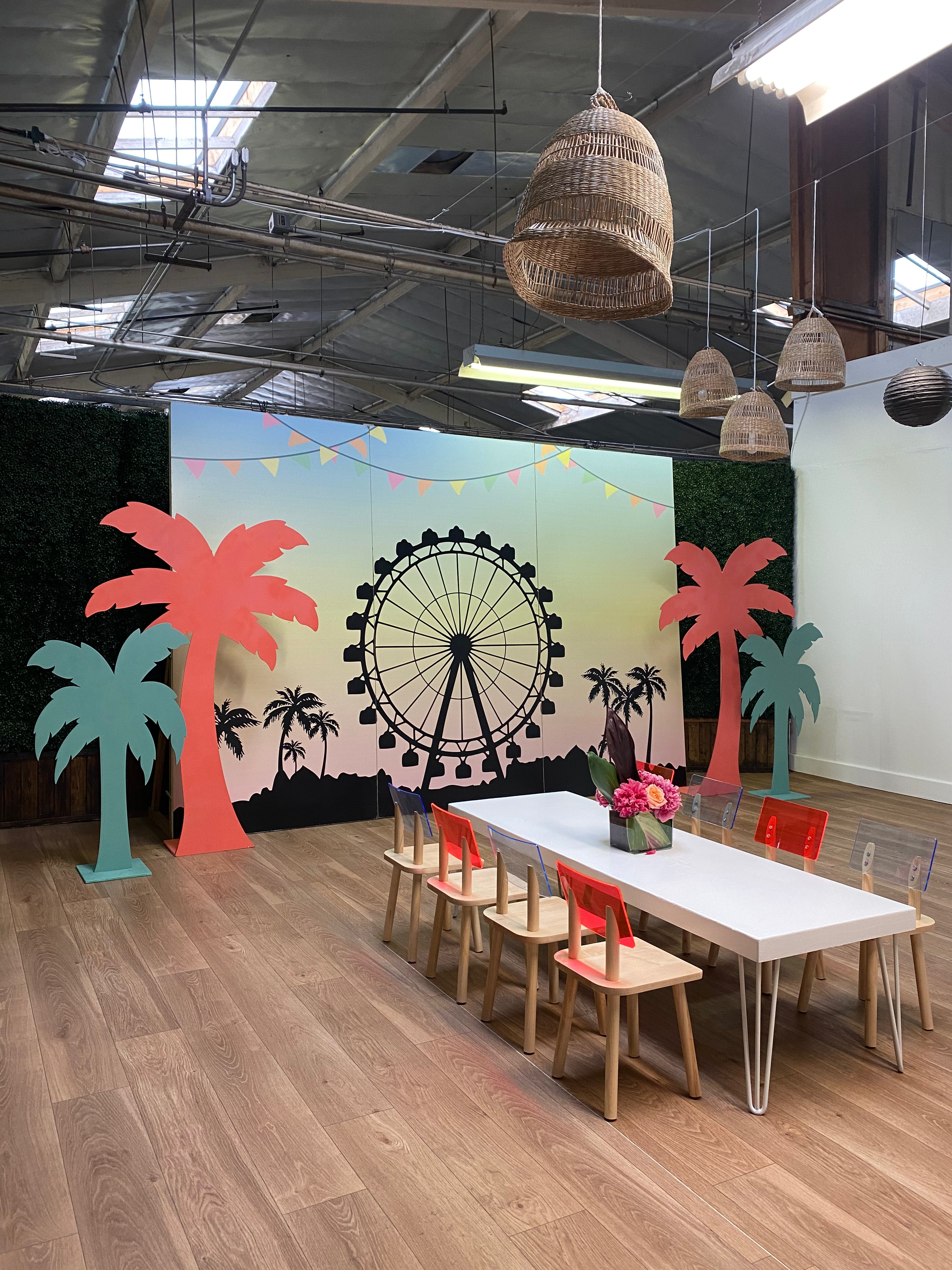 Teal Palm Tree Wood Cut Out Standee