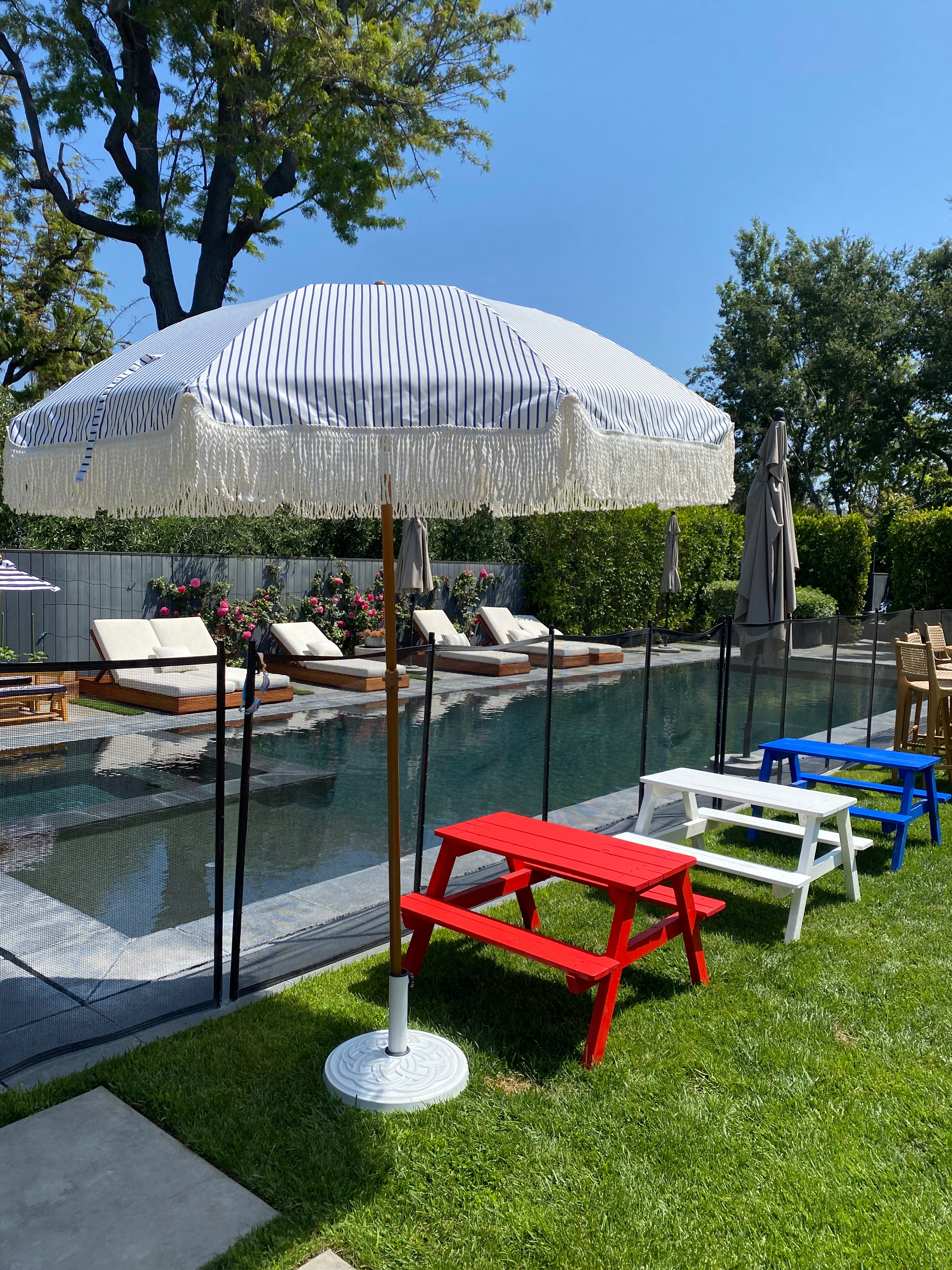 Kids Blue Picnic Table