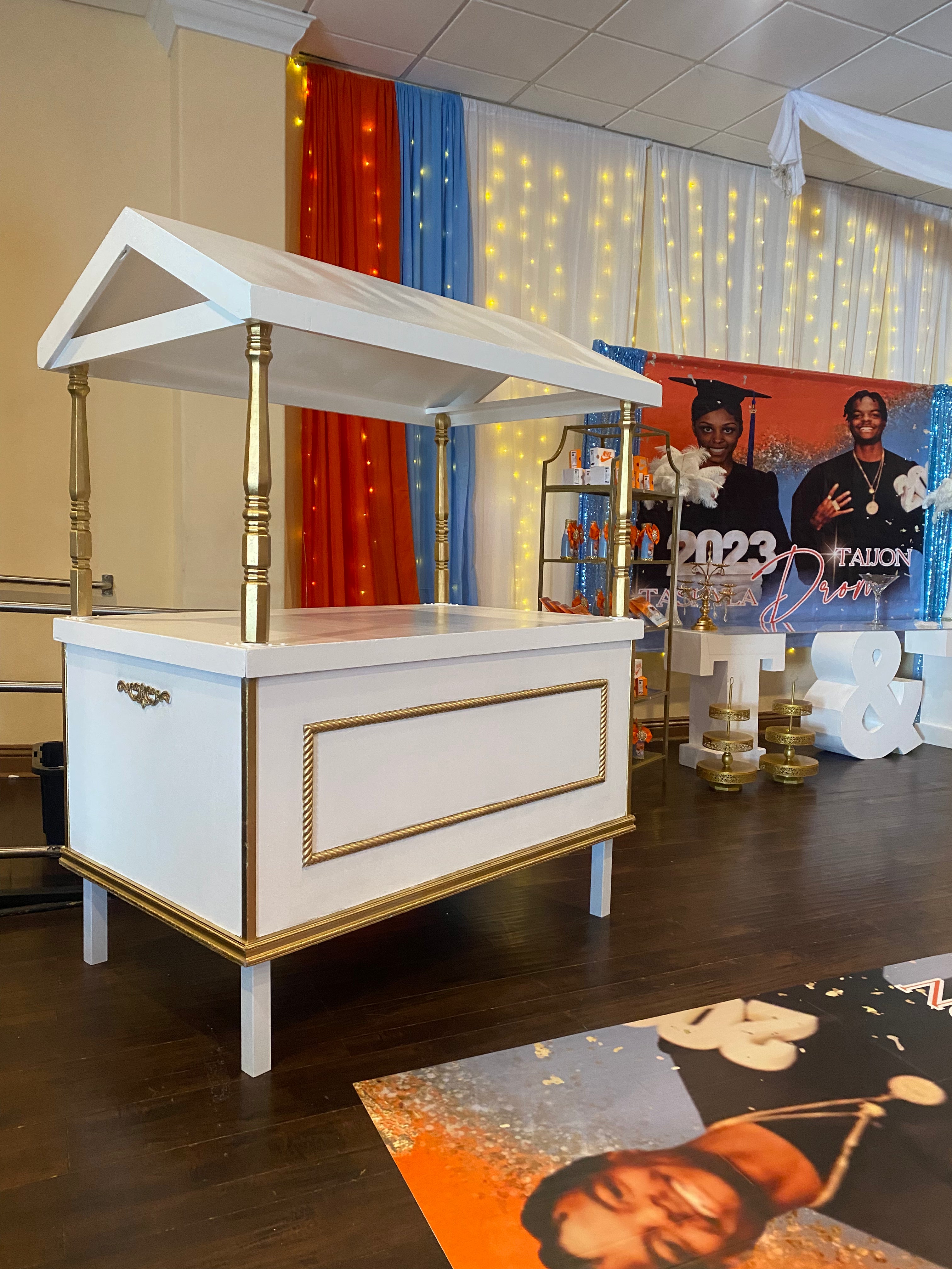 White & Gold Dessert Cart