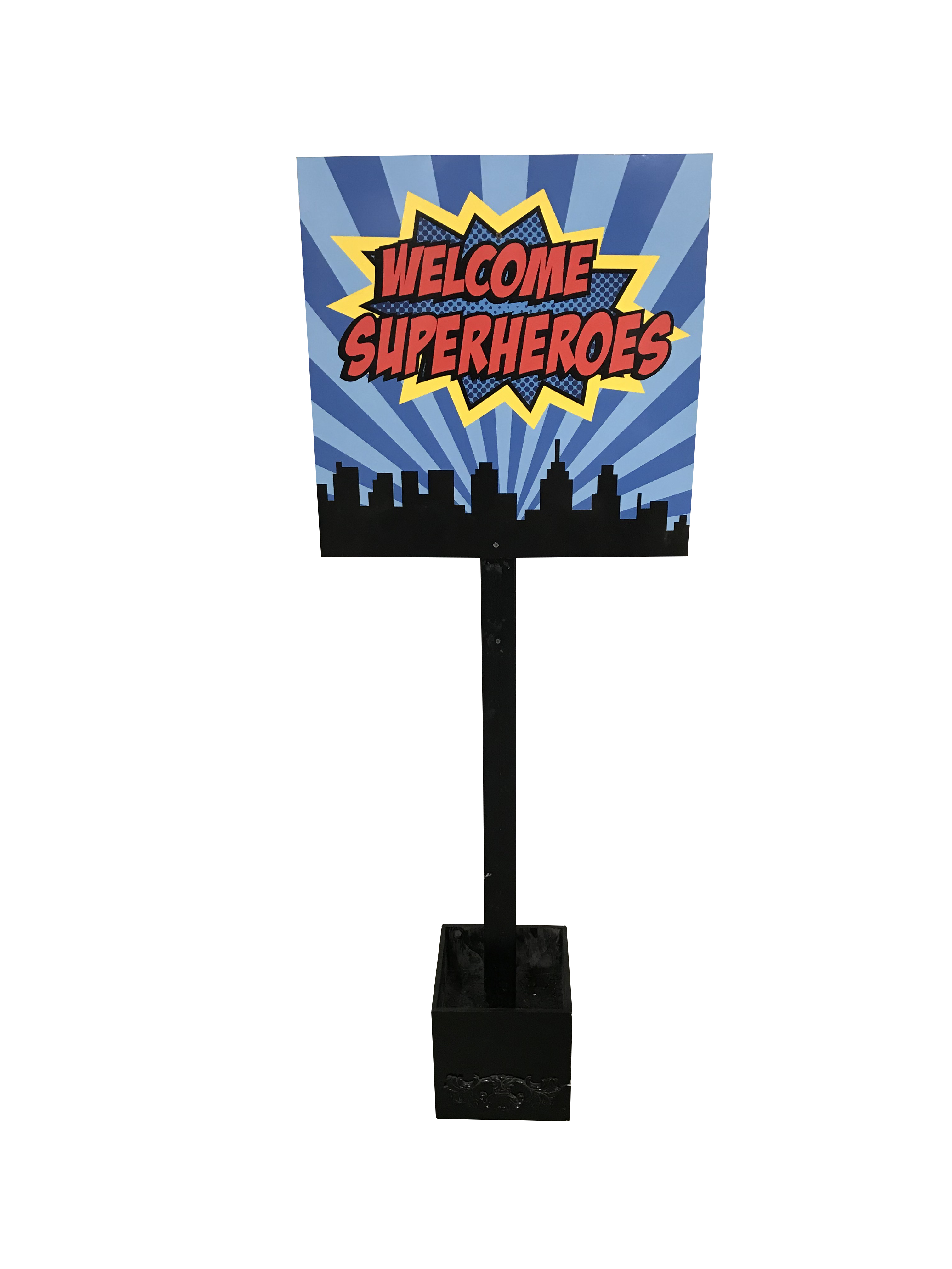 Welcome Super Heroes Stand