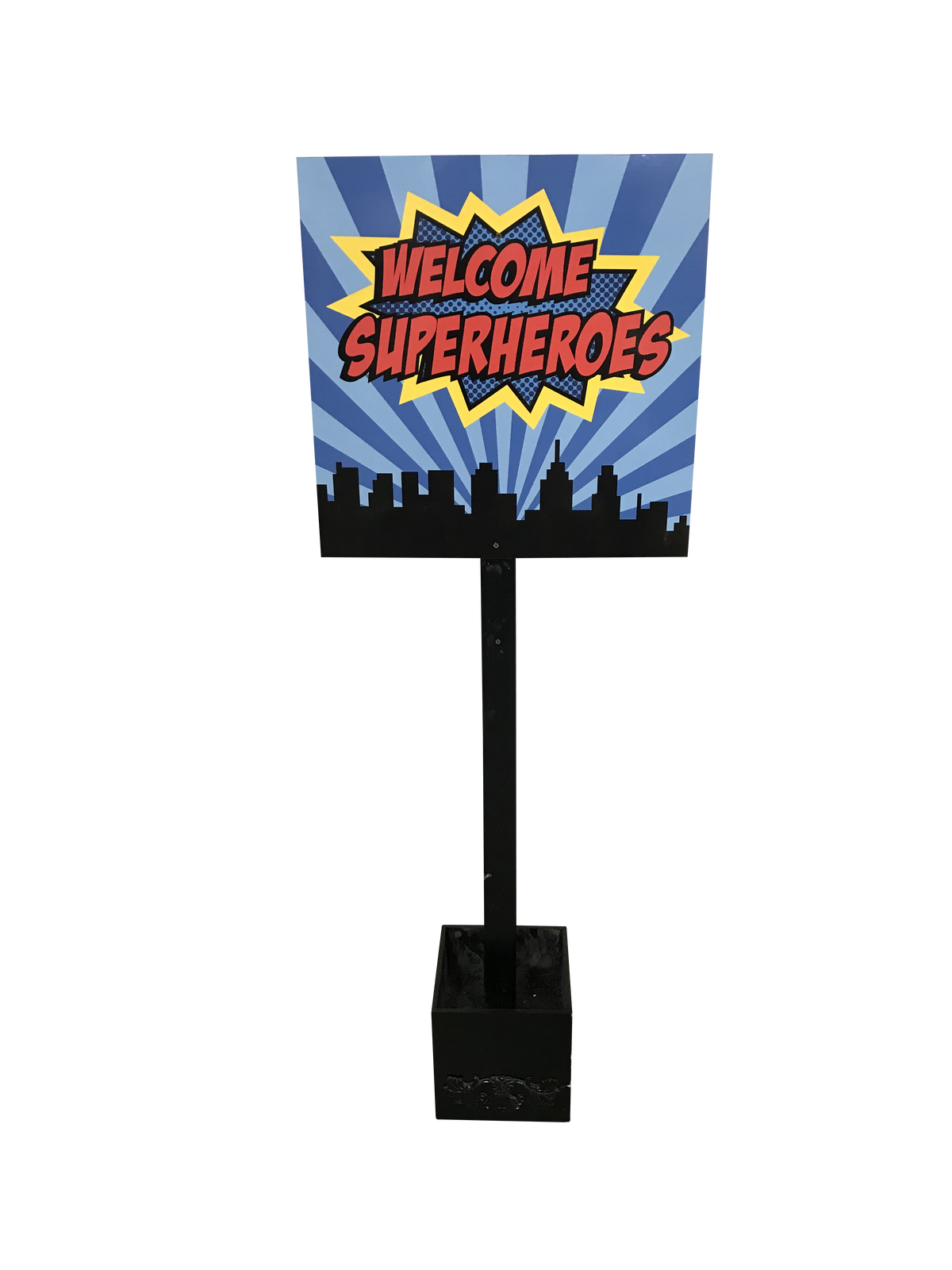 Welcome Super Heroes Stand