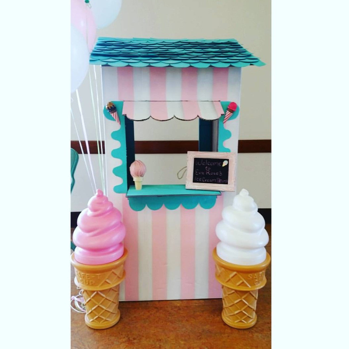 Small Pink Ice Cream Swirl Cone