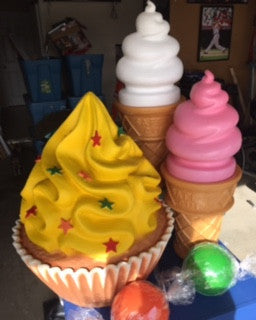 Small Pink Ice Cream Swirl Cone