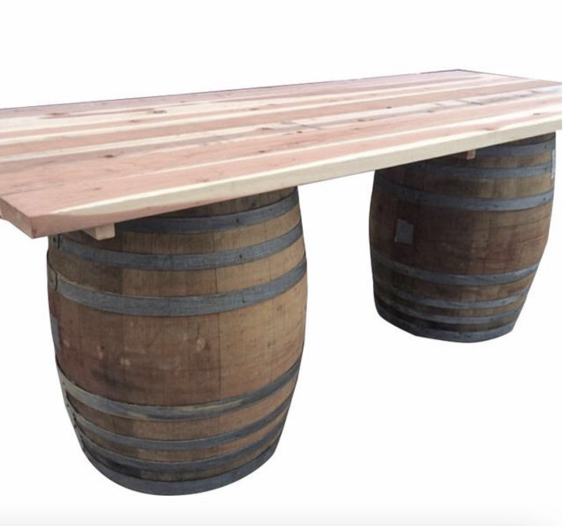 Rustic Wine Barrels & Wood Table Top