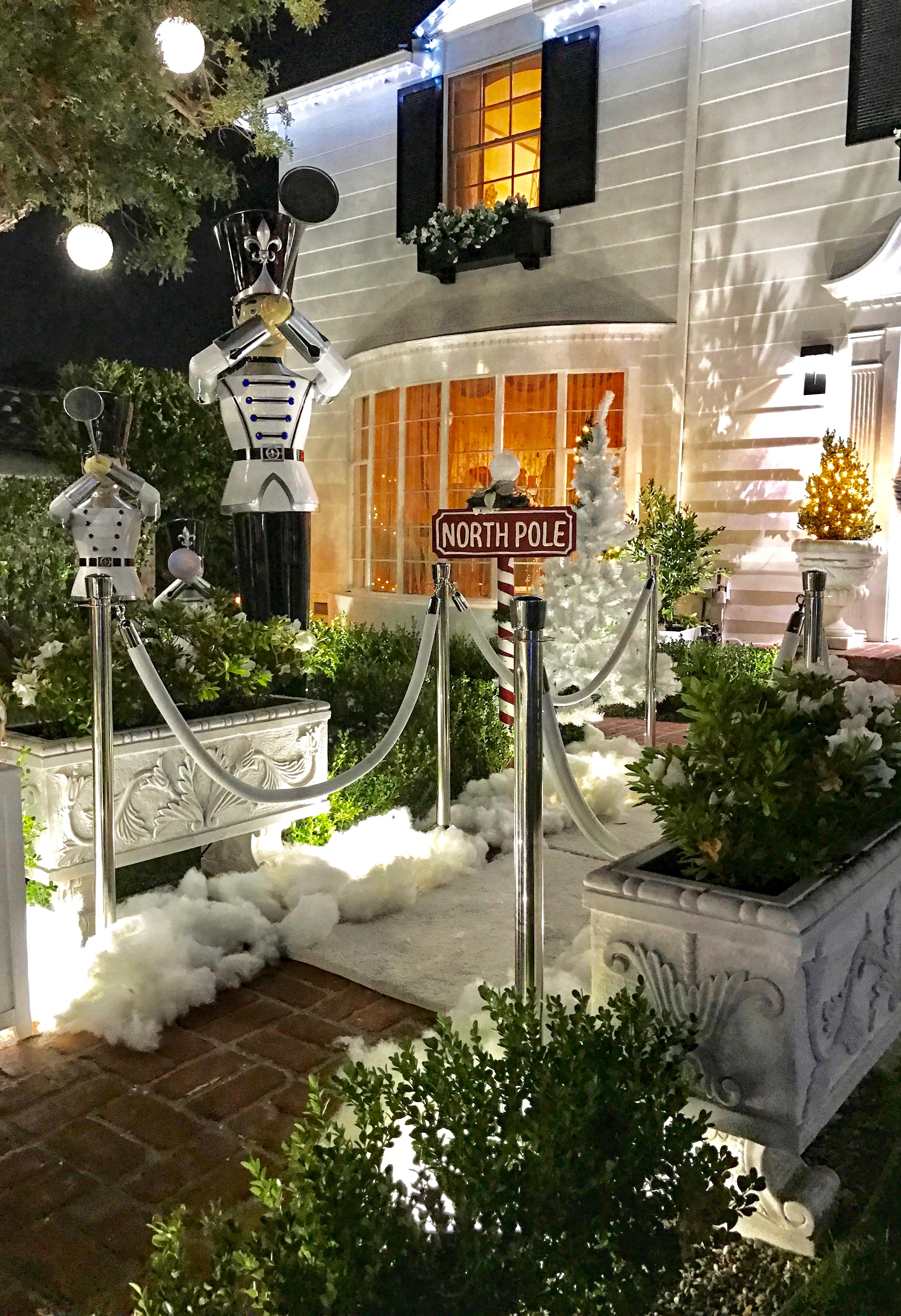 Silver Stanchions w/ White Ropes