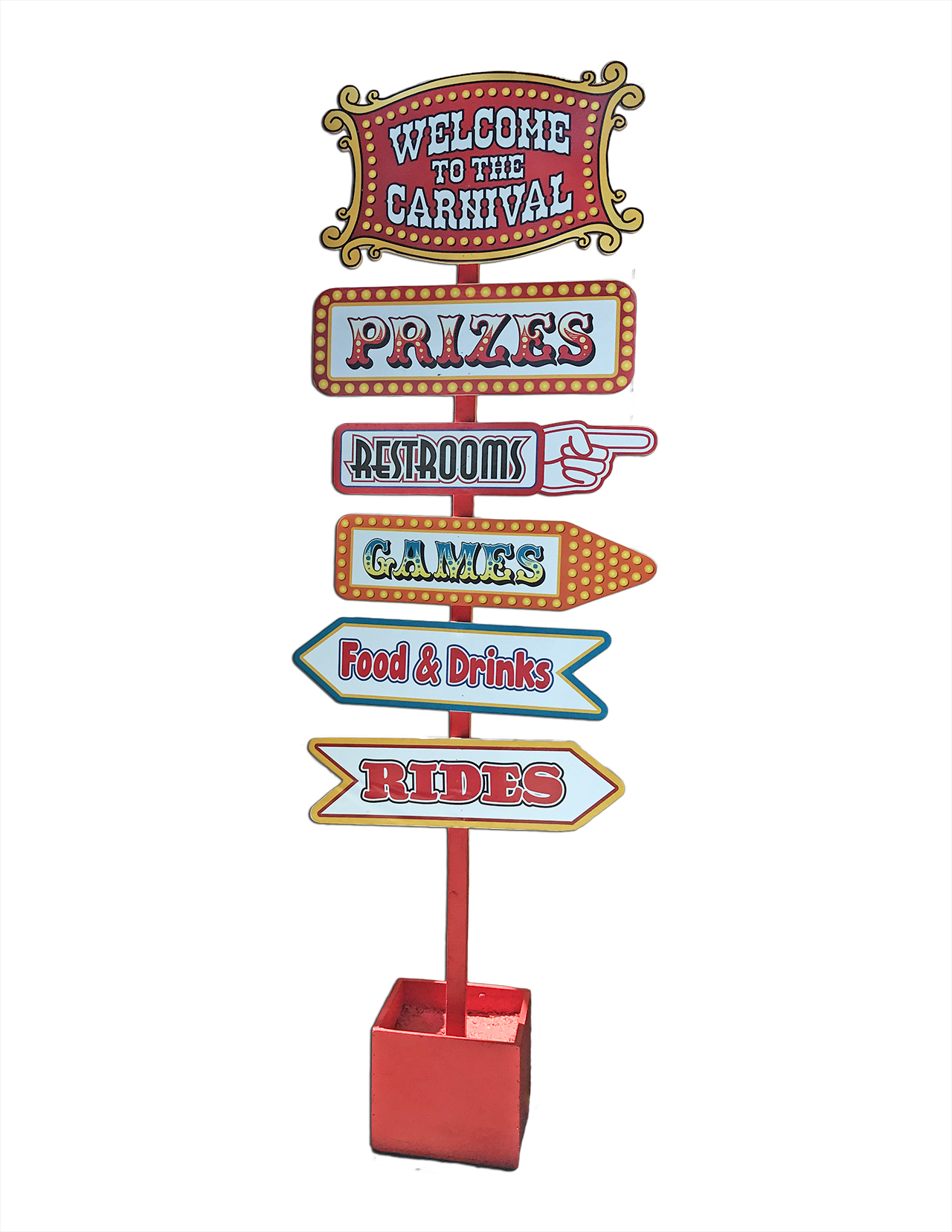 Carnival Rd Sign Red Carnival Welcome Sign – Platinum Prop House, Inc.