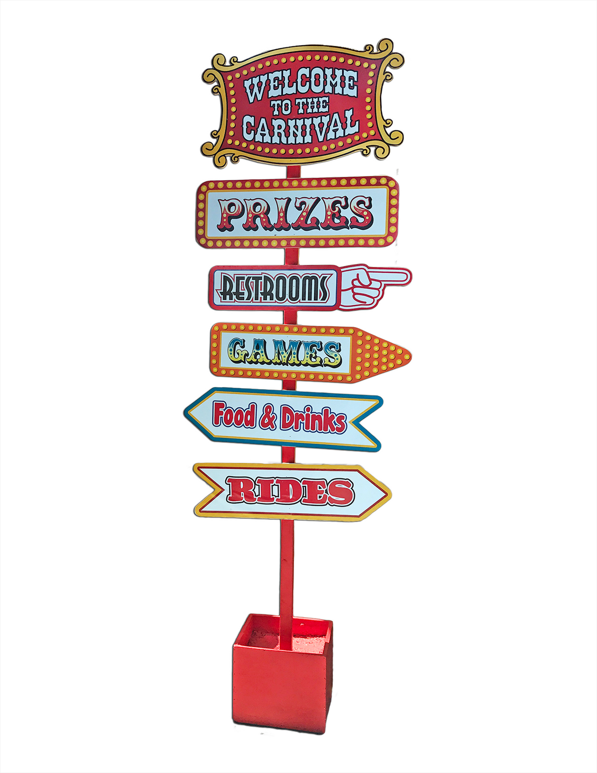 Red Carnival Welcome Sign