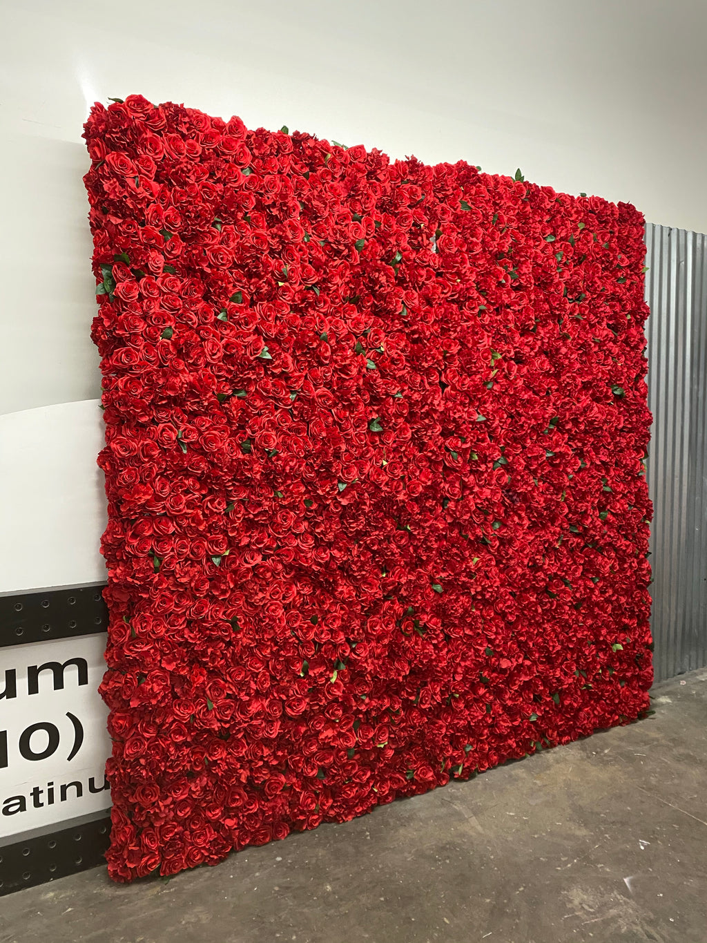 Red Silk Flower Wall