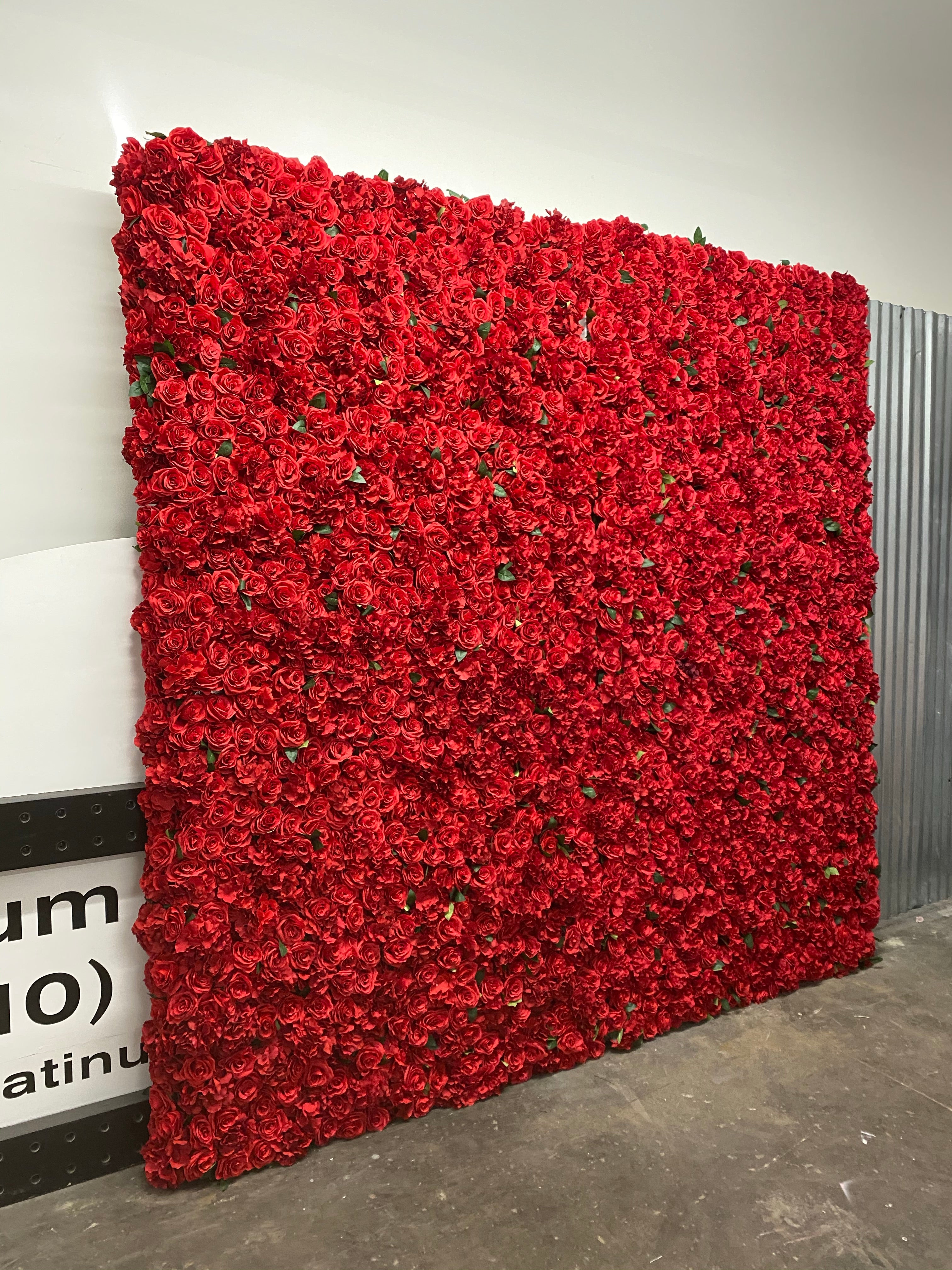 Red Silk Flower Wall