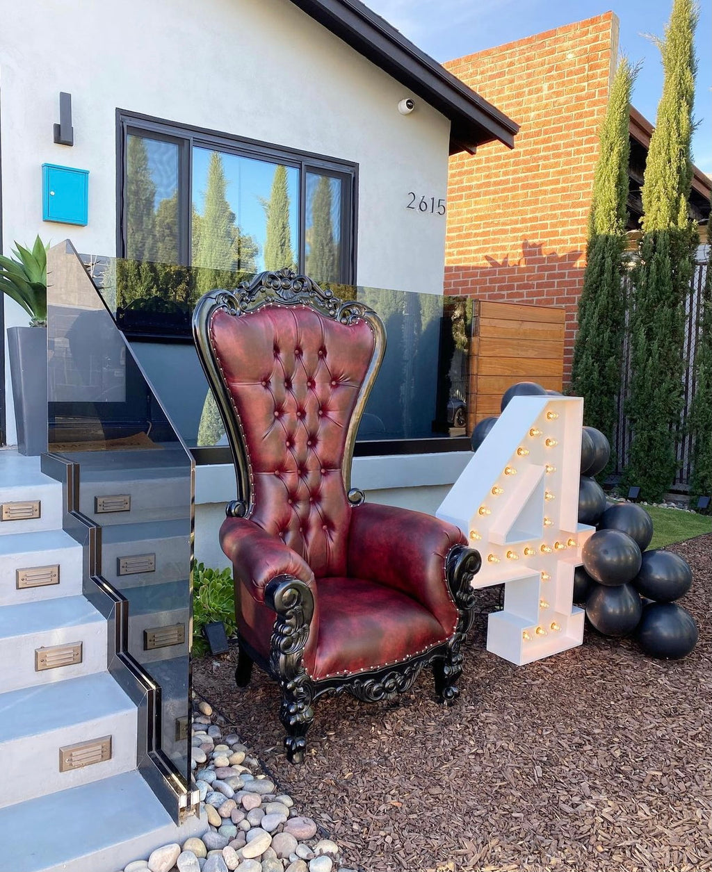 Adult Burgundy/Black Royal Throne Chair