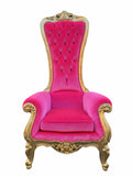 Medium Hot Pink/Gold Royal Throne Chair