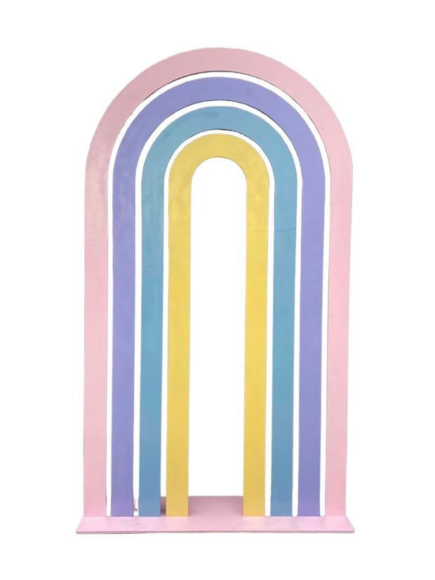 Pastel Rainbow Round Arch Backdrop