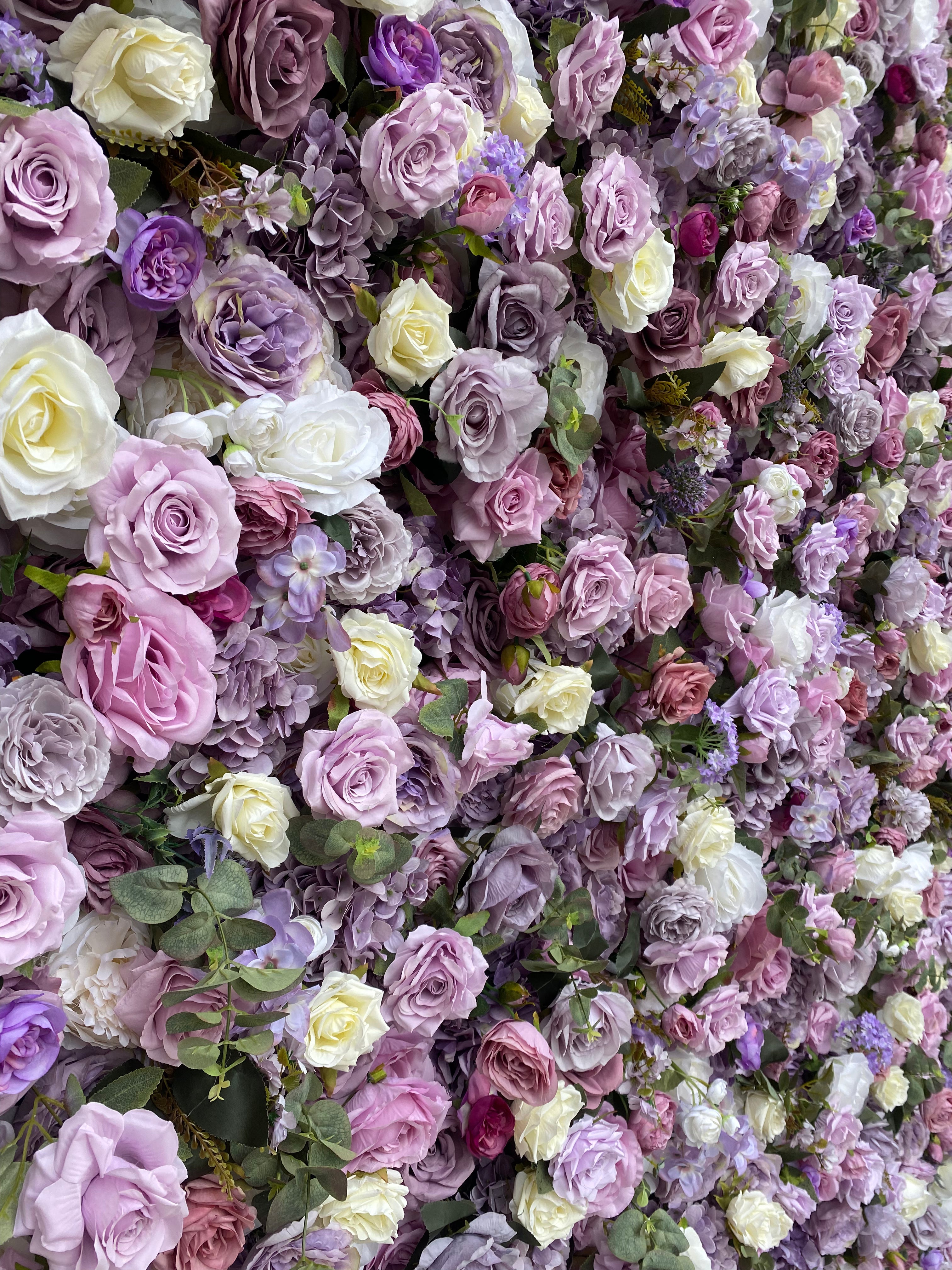 Lavender Silk Flower Wall