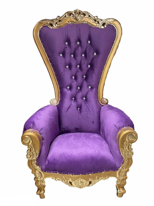 Purple/Gold Royal Throne Chair