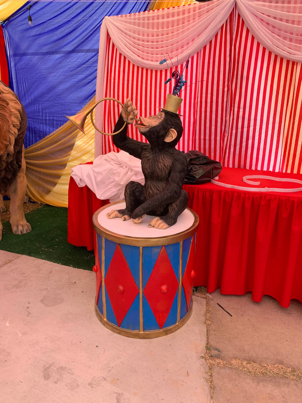 Circus Monkey With Blue Drum