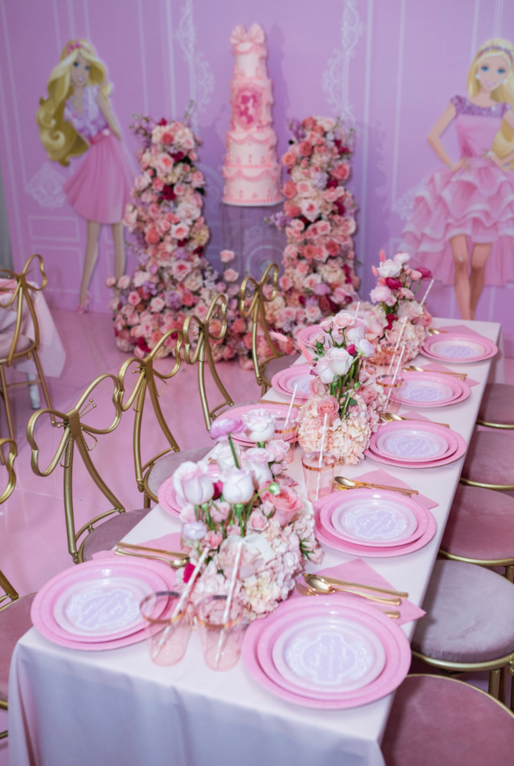 Kids Light Pink Metal Bow Chair