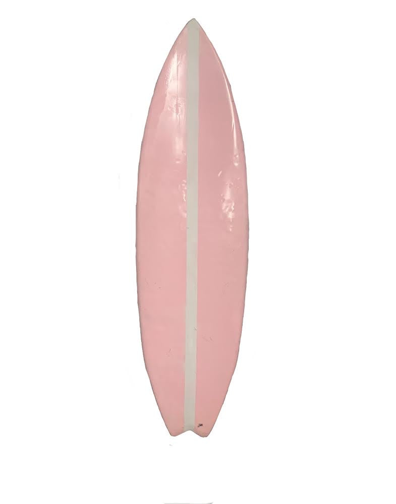 Light Pink & White Stripe Surf Board