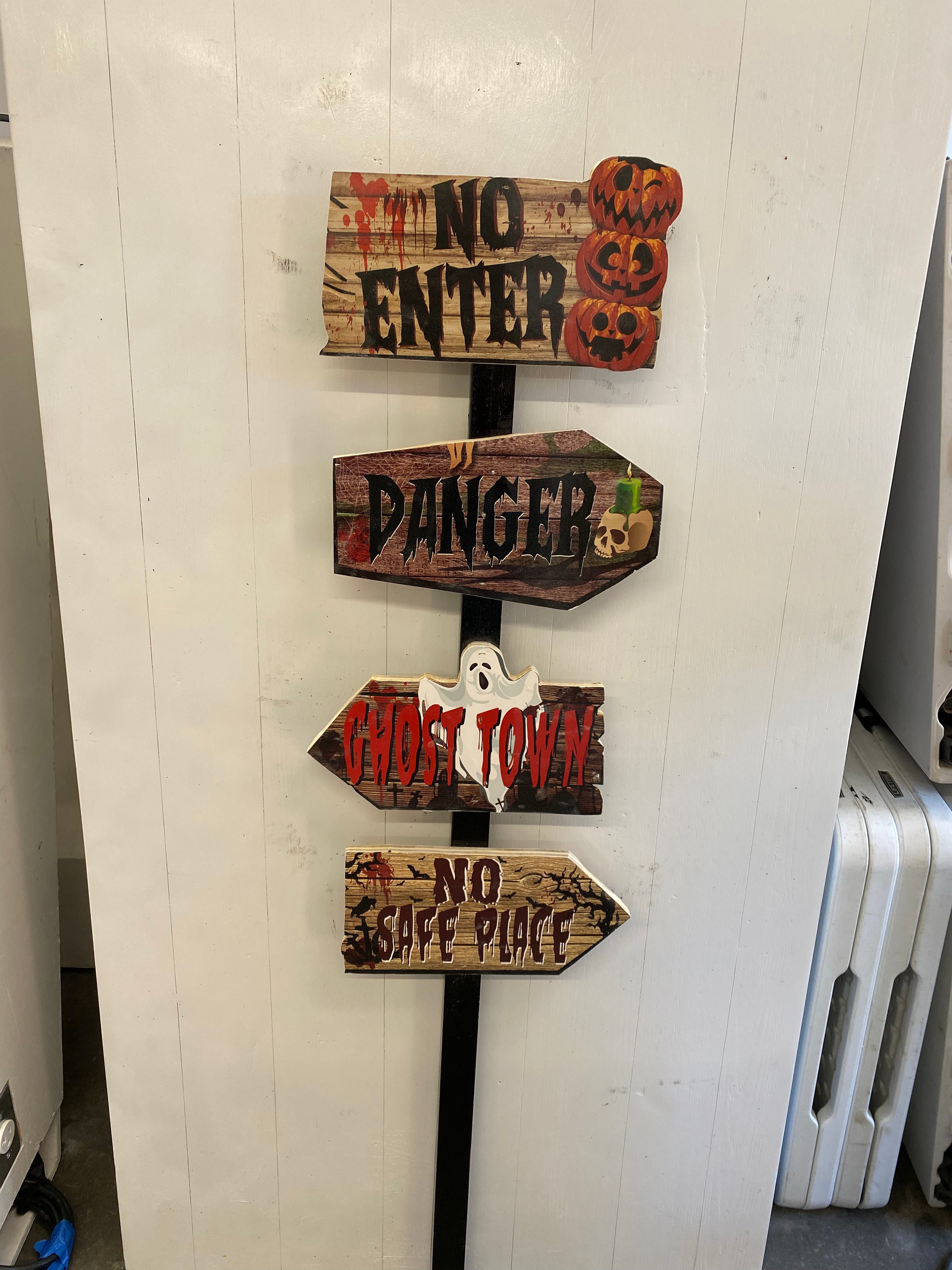 No Enter Halloween Sign