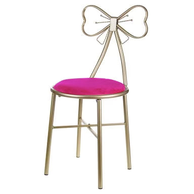 Kids Hot Pink Metal Bow Chair