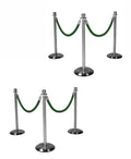 Silver Stanchions w/ Forest Green Ropes