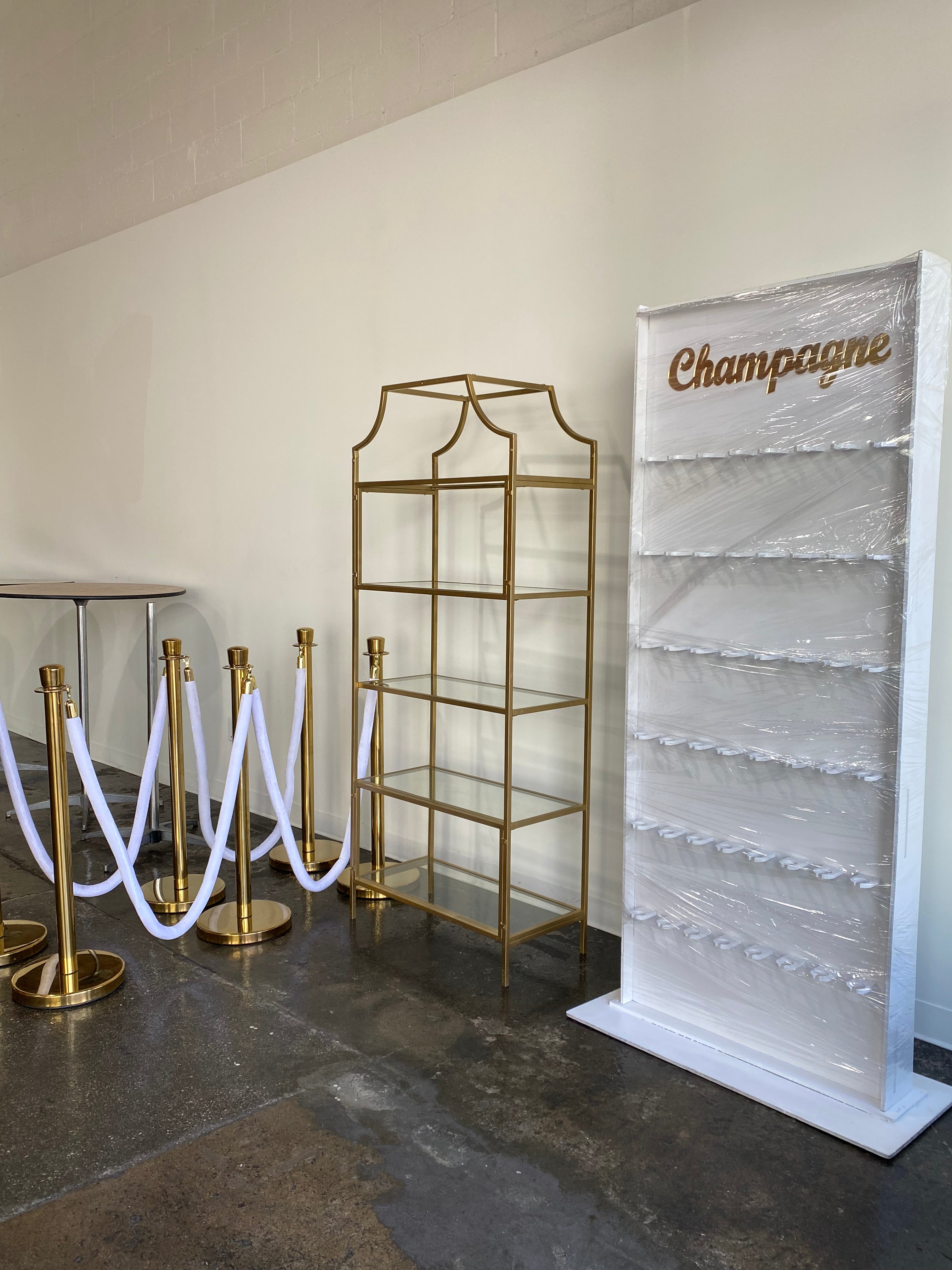 Gold Stanchions w/ White Ropes