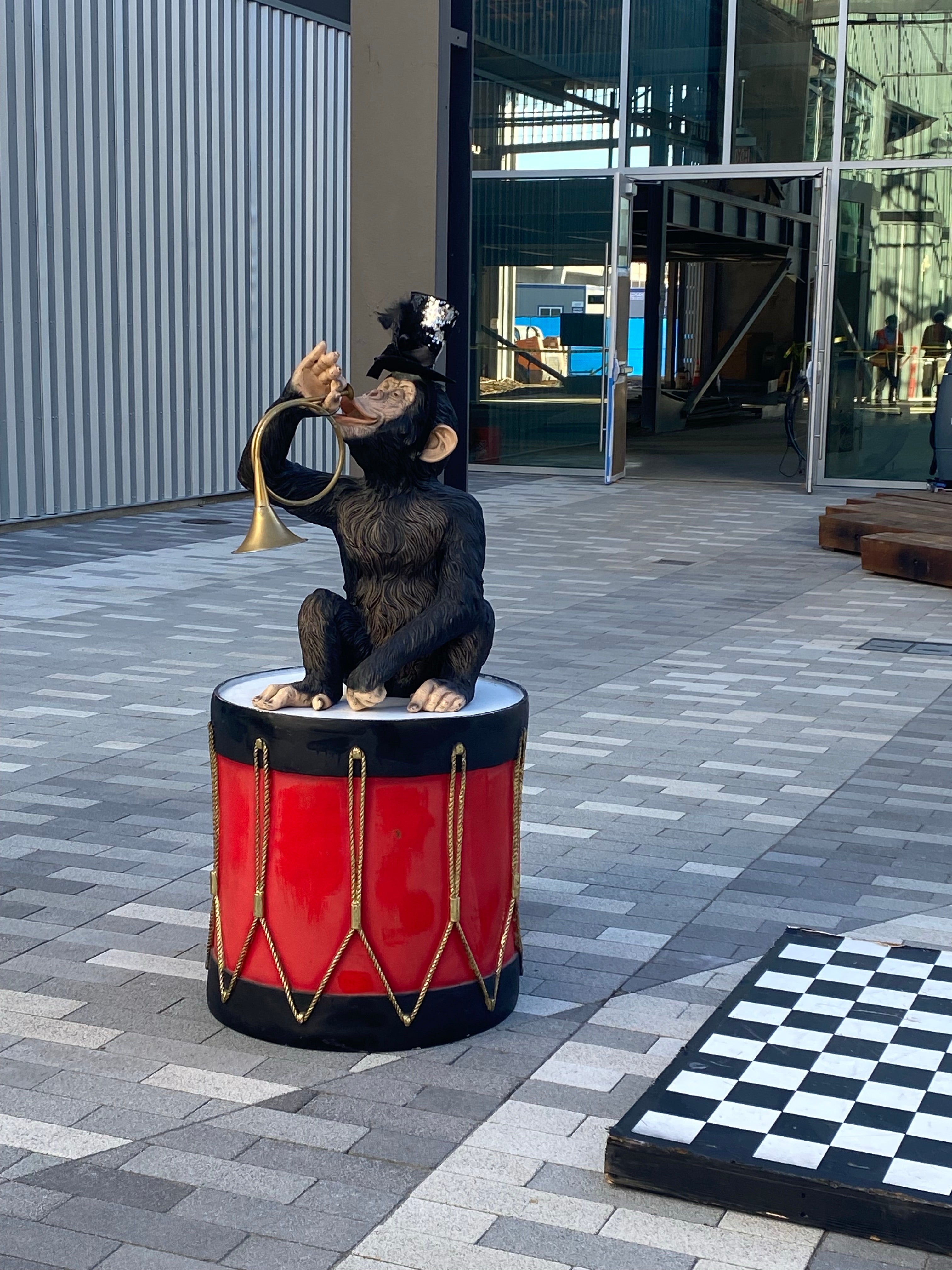 Circus Monkey With Red Drum