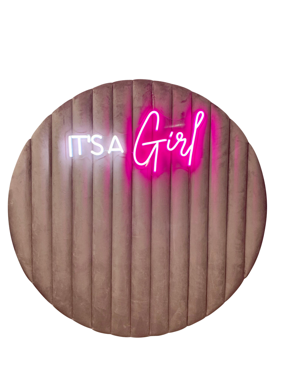 It’s A Girl Pink Velvet Circle Backdrop Package