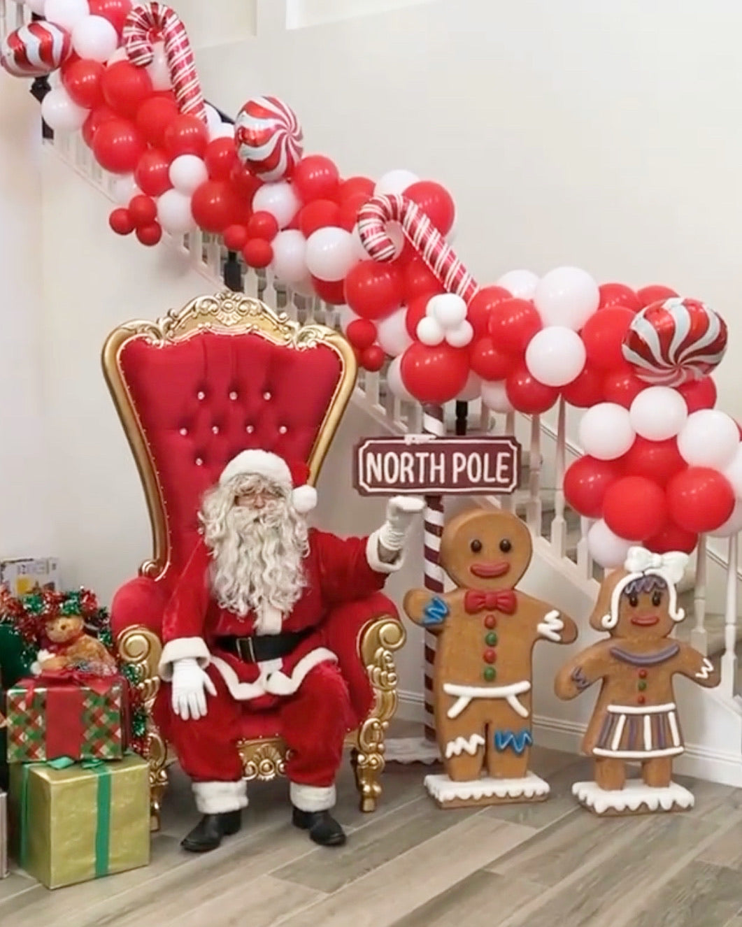 Red North Pole Sign