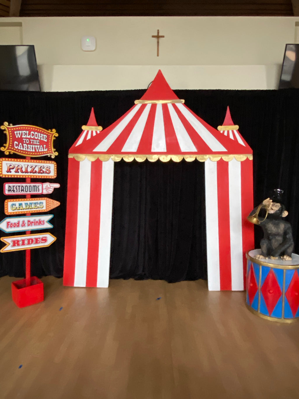 Circus Monkey With Red Drum