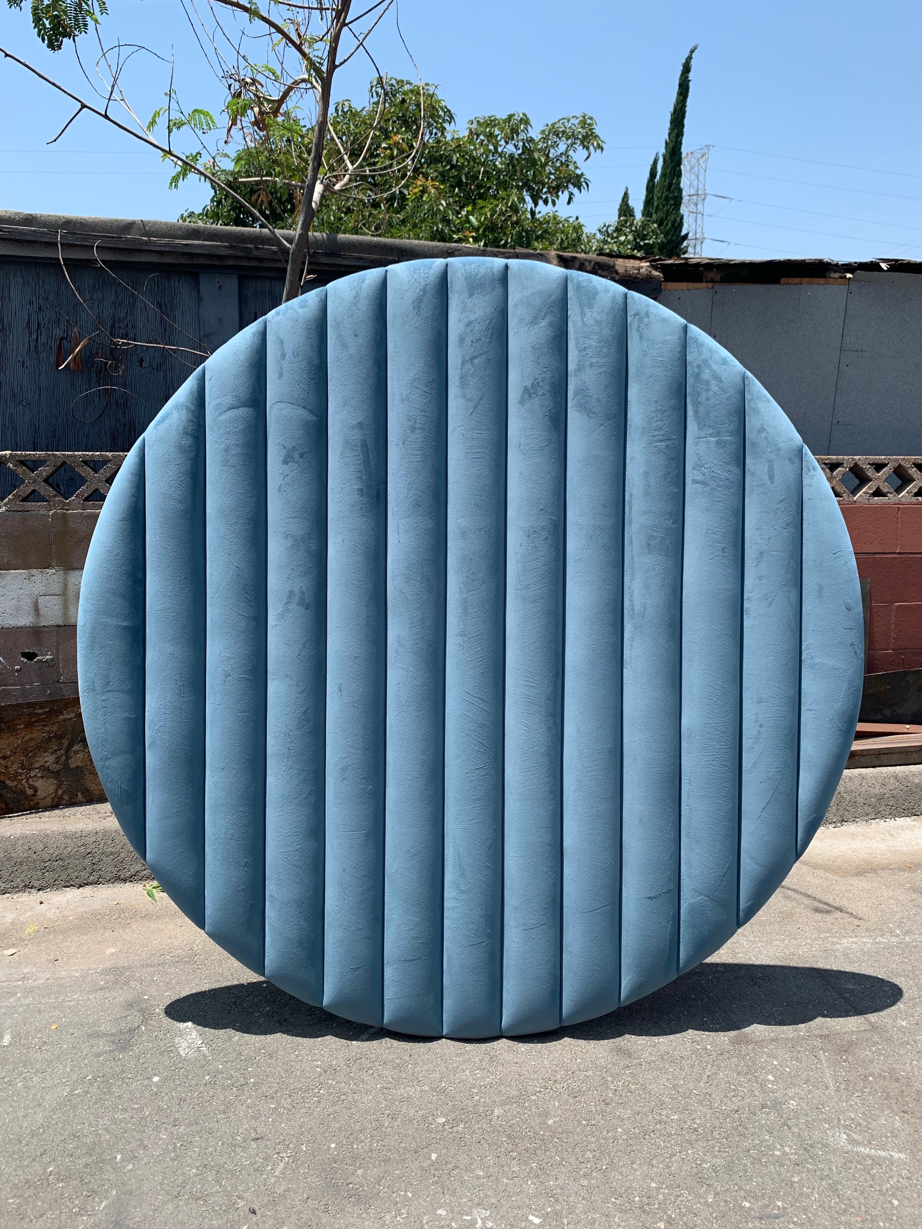 Light Blue Velvet Circle Backdrop