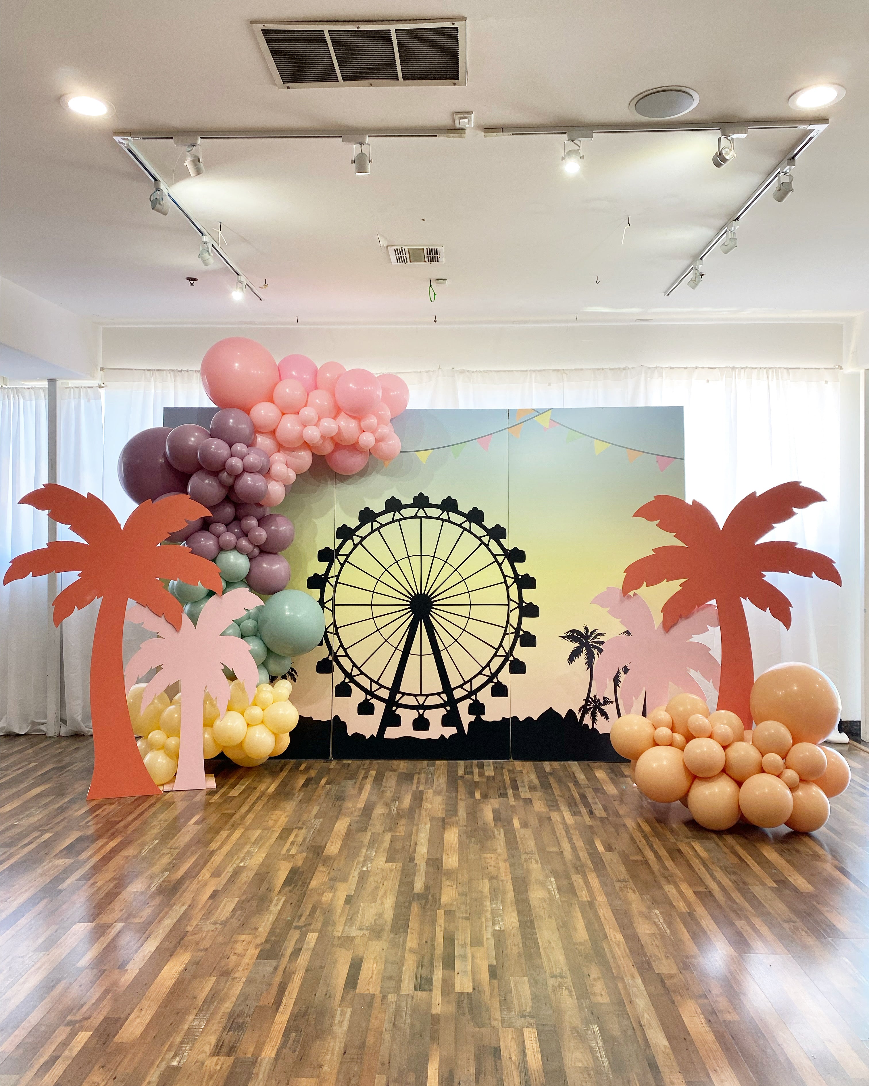 Light Pink Palm Tree Wood Cut Out Standee