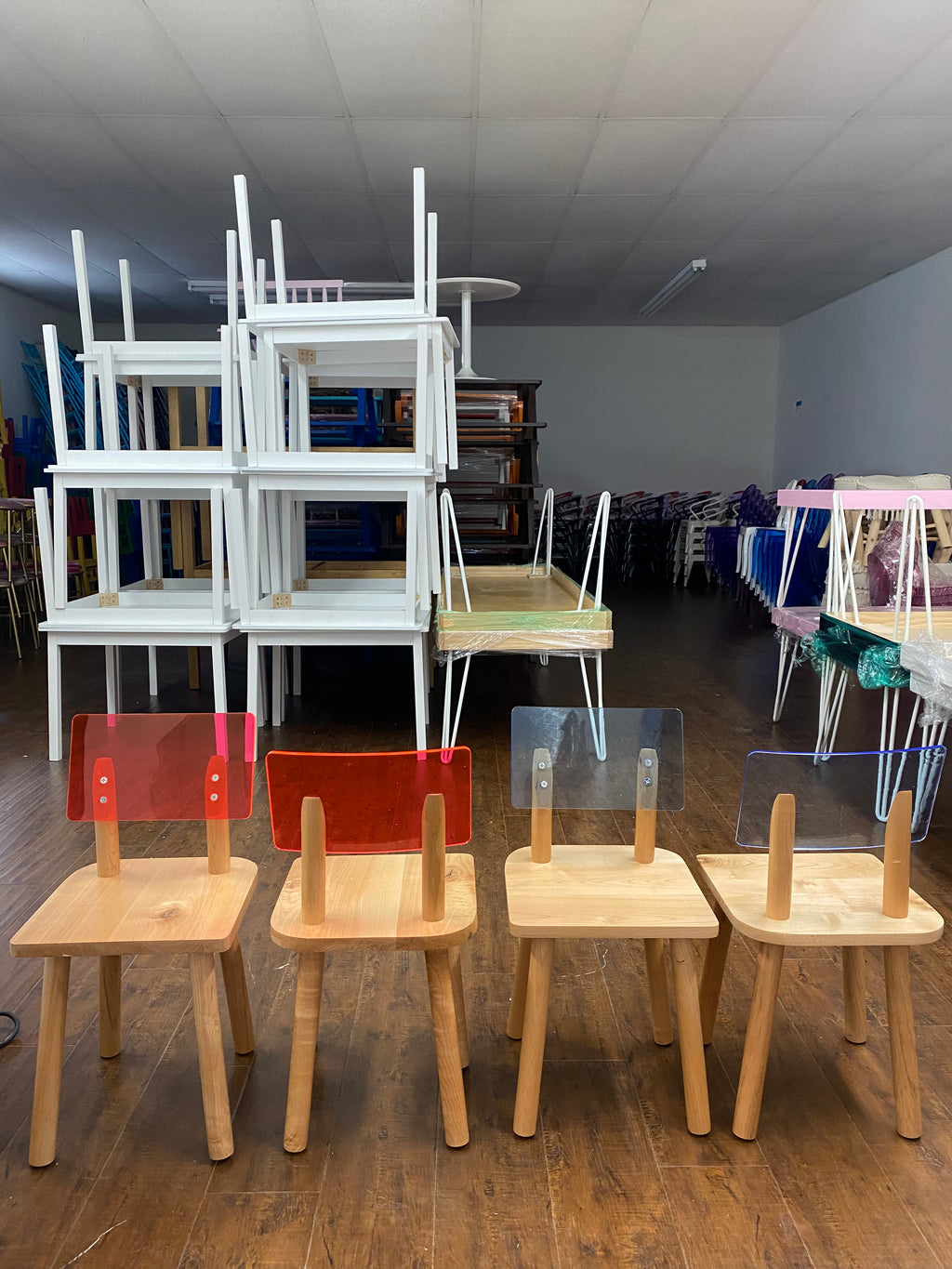 Kids Tangerine Transparent Modern Day Chair