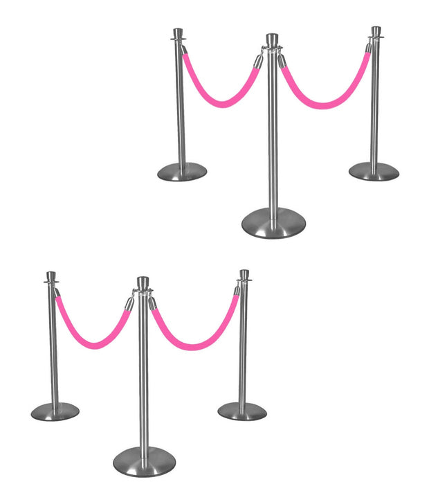 Silver Stanchions w/ Hot Pink Ropes