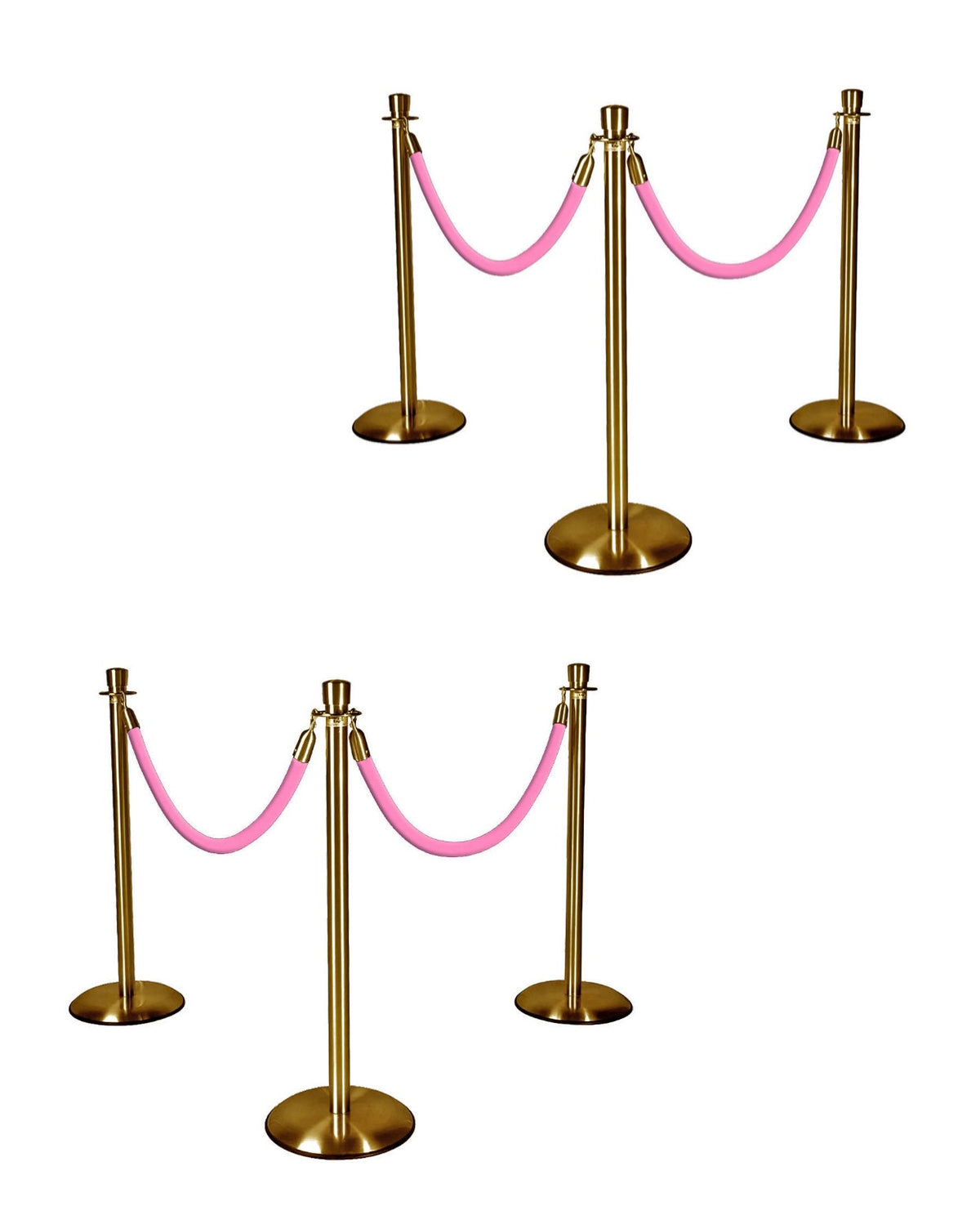 Gold Stanchions w/ Light Pink Ropes