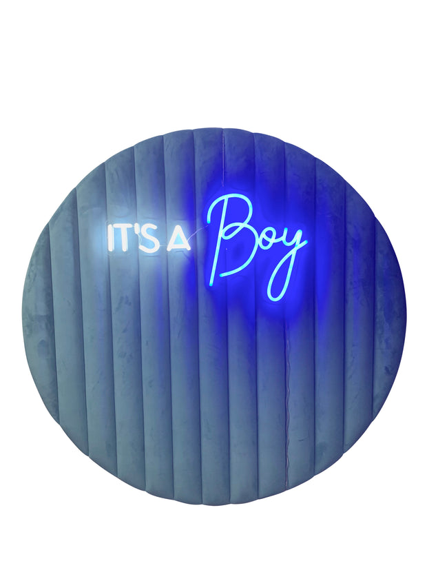 It’s A Boy Blue Velvet Circle Backdrop Package