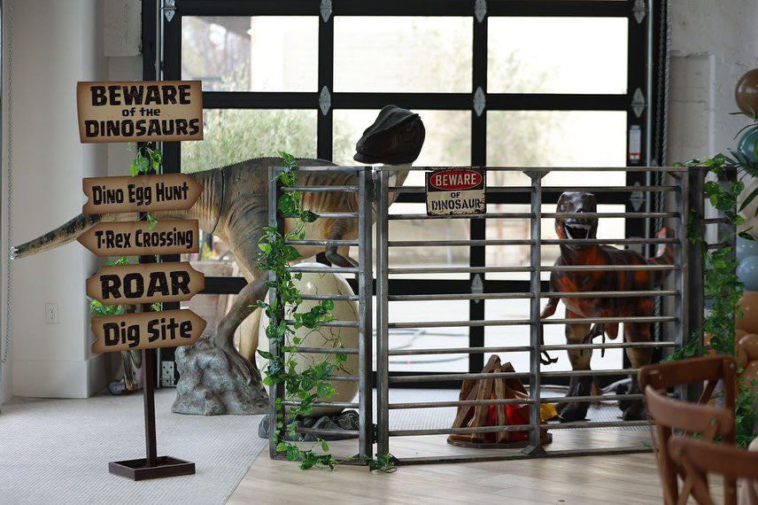 Beware Of The Dinosaurs Welcome Sign