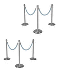 Silver Stanchions w/ Light Blue Ropes