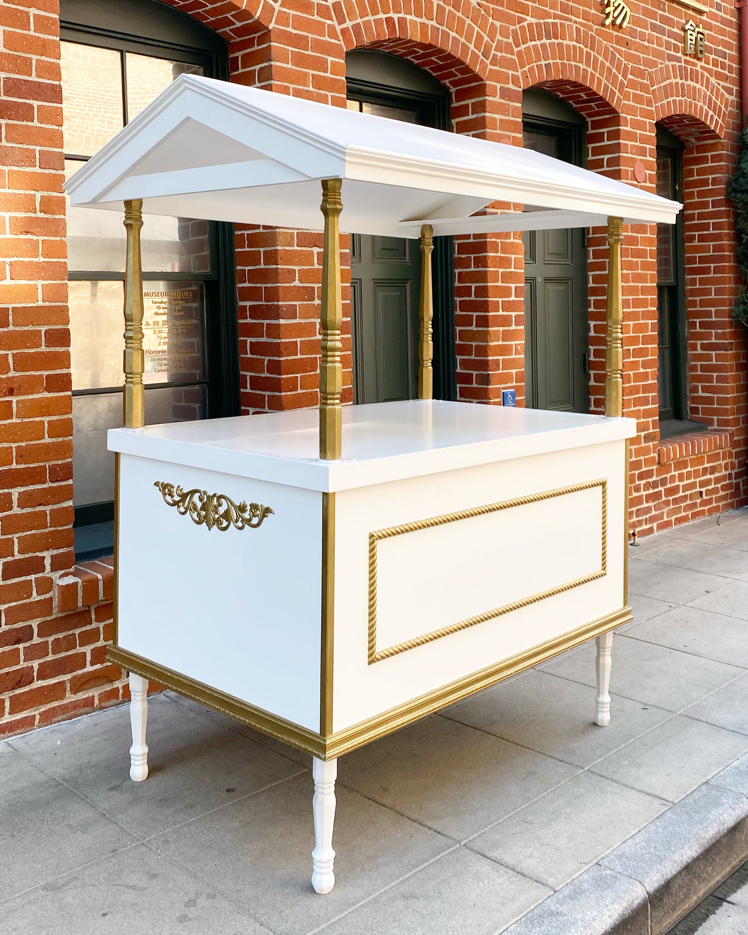 White & Gold Dessert Cart