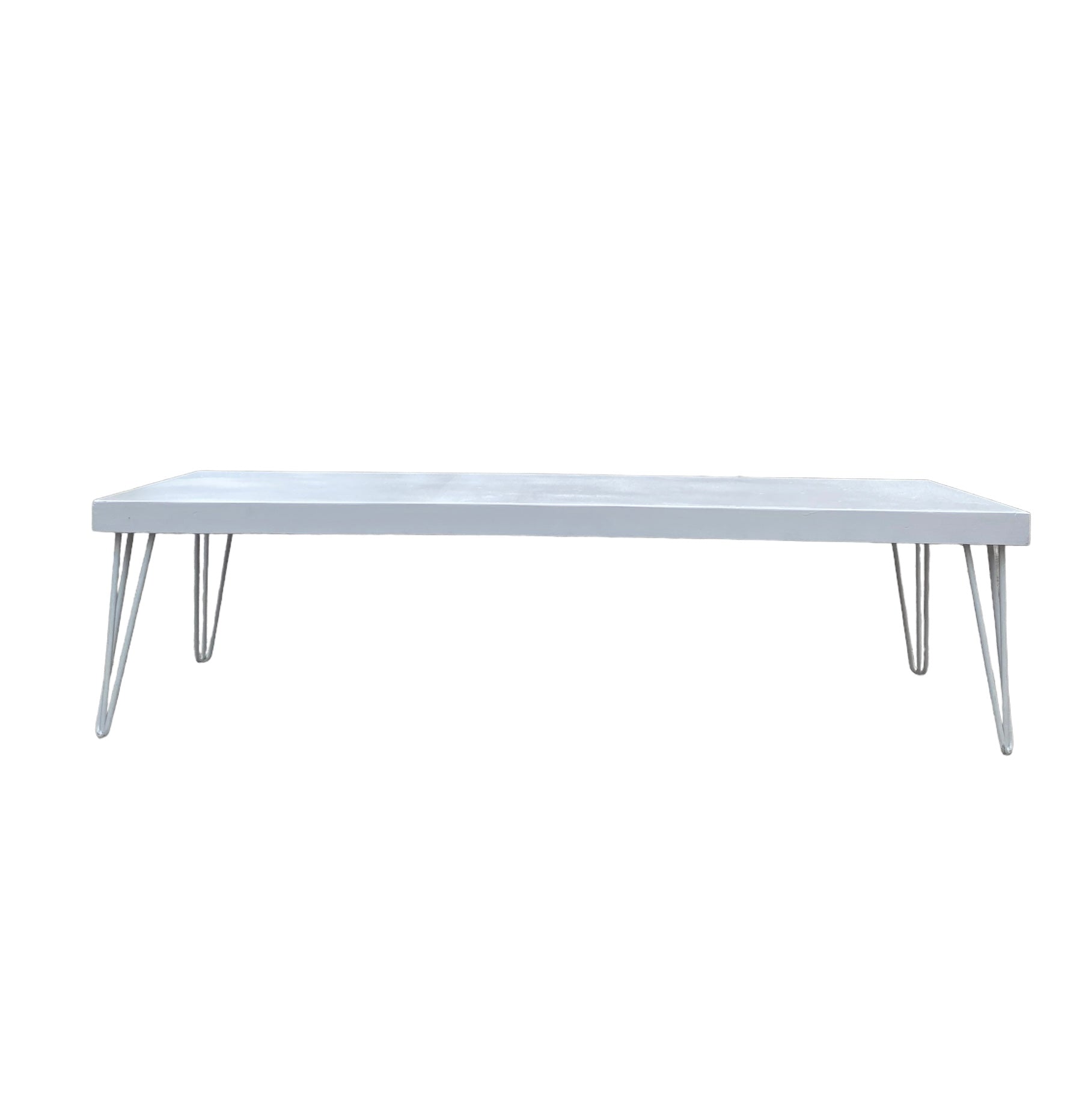 Kids Modern White Table With White Metal Legs