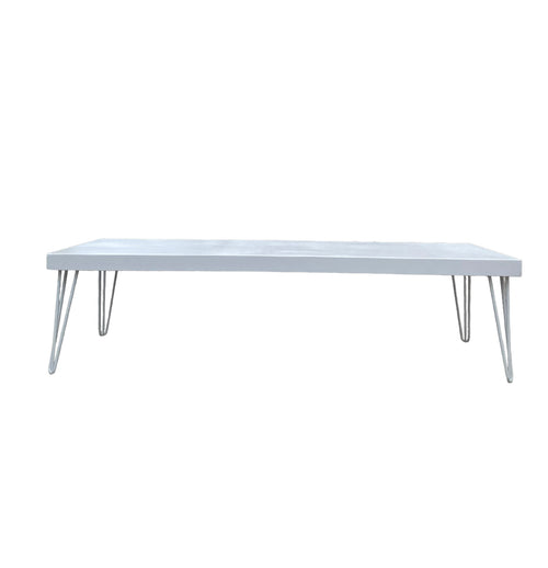 Kids Modern White Table With White Metal Legs