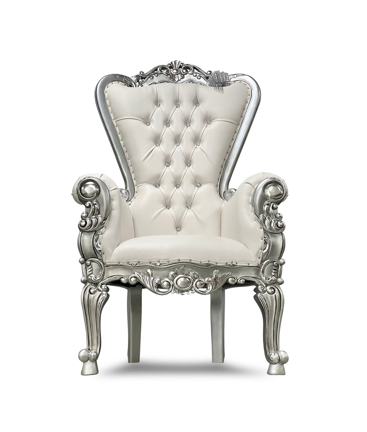 White/Silver Royal Throne Chair