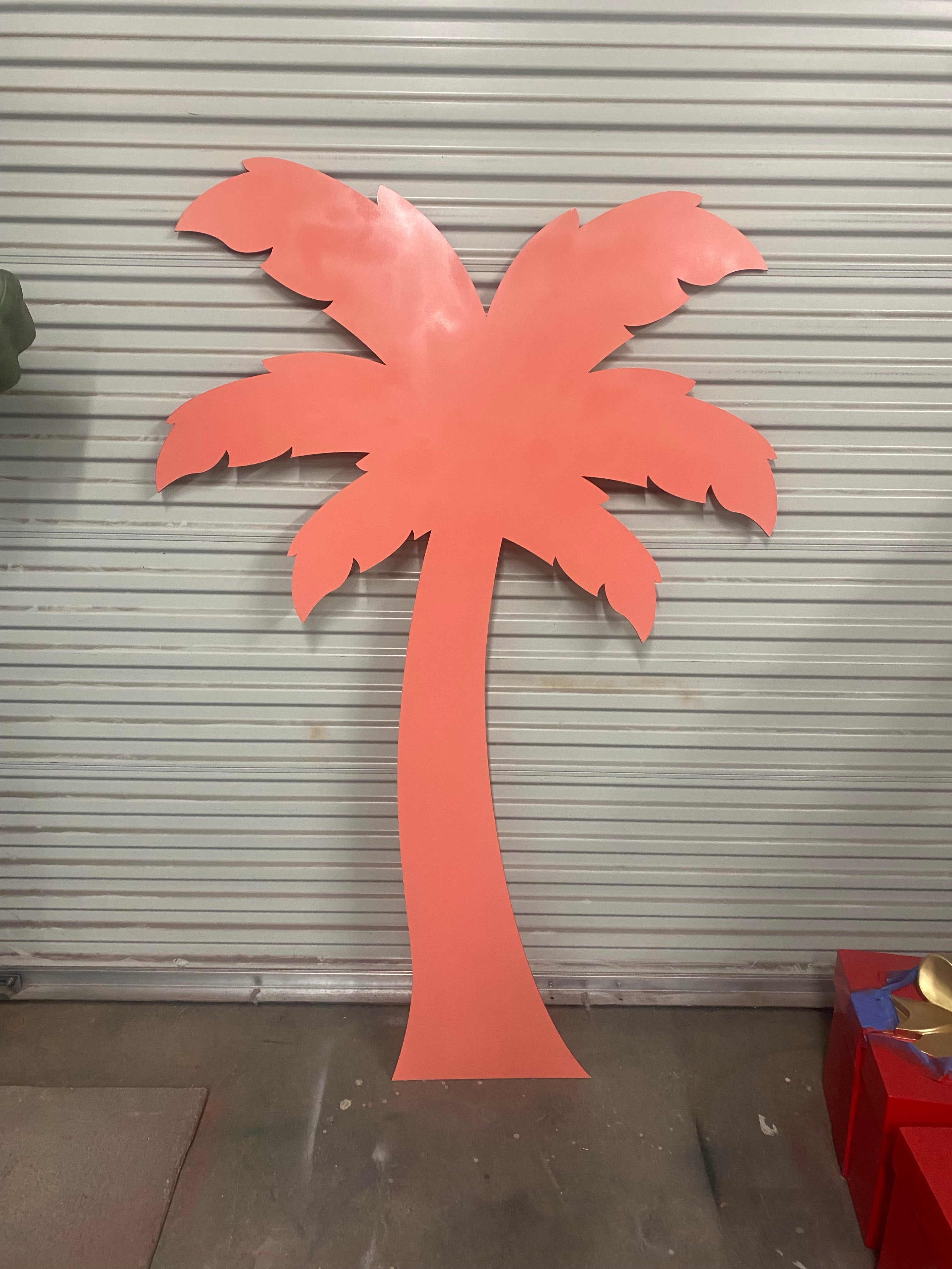 Peach Palm Tree Wood Cut Out Standee