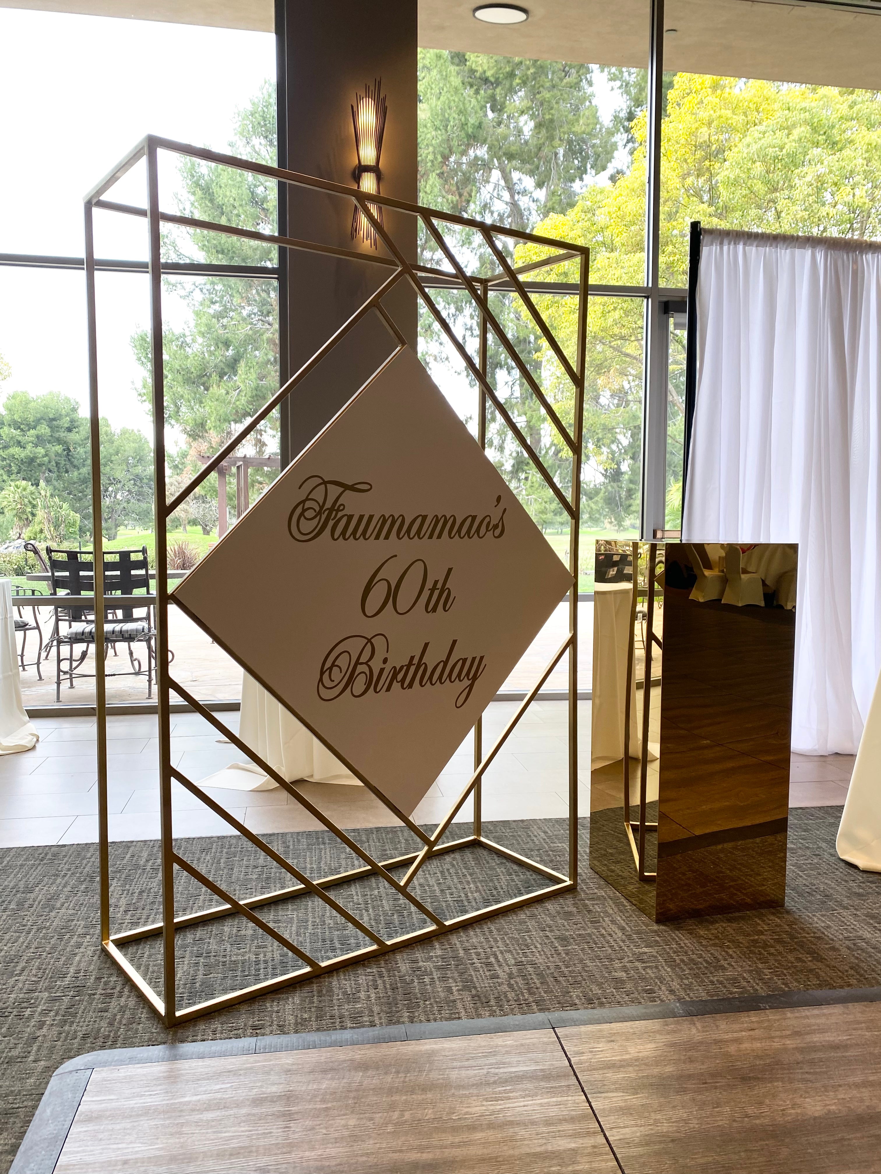 3 Foot Gold Mirror Pedestal