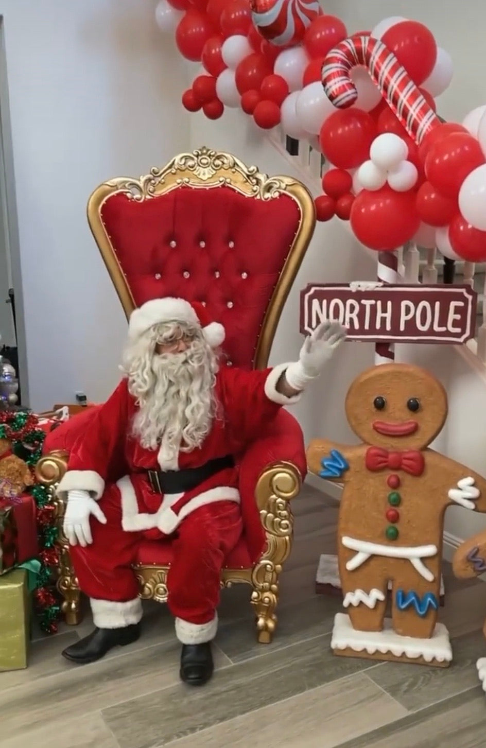 Adult Red/Gold Royal Throne Chair