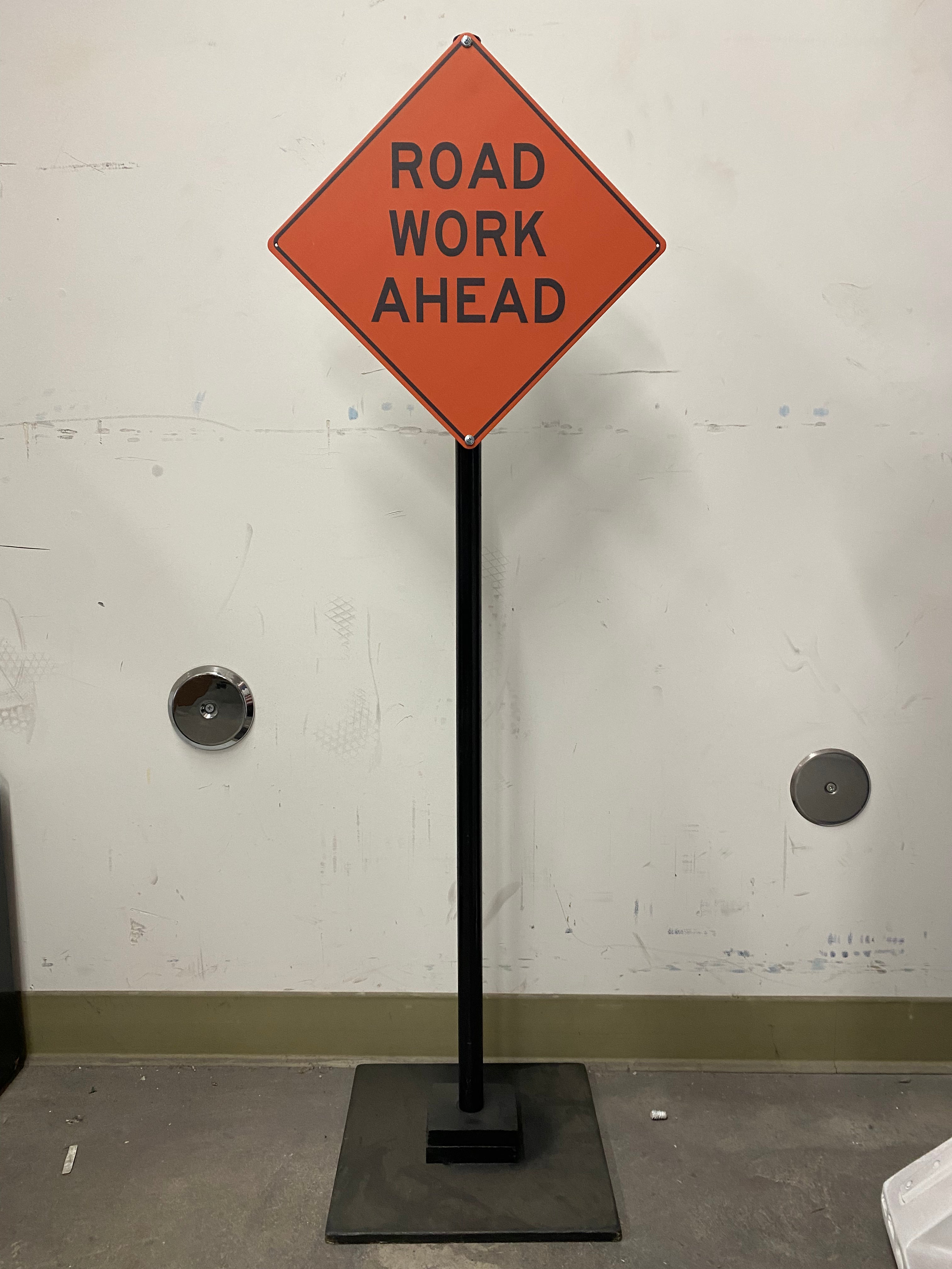 Road Work Ahead Stand