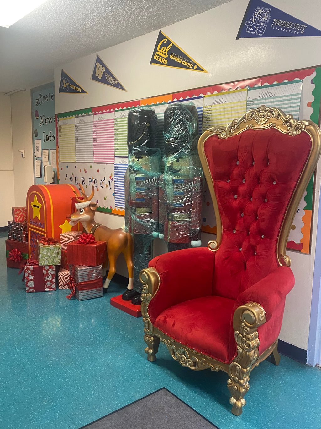 Adult Red/Gold Royal Throne Chair