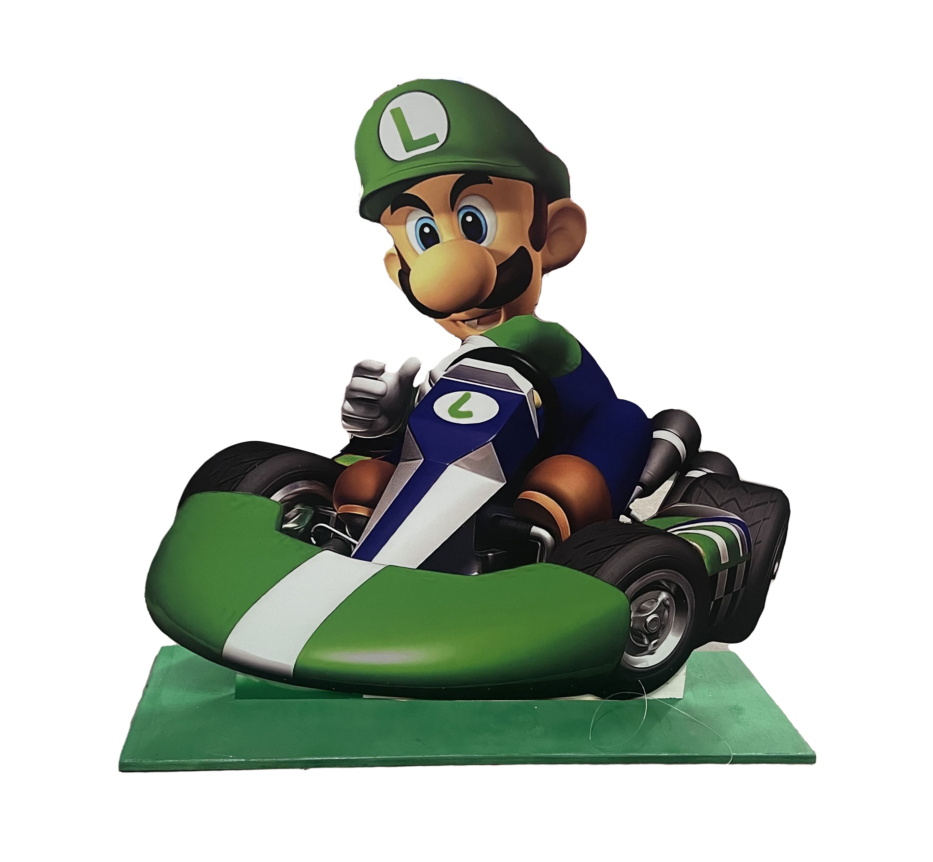 Super Luigi Cart Wood Cut Out Standee