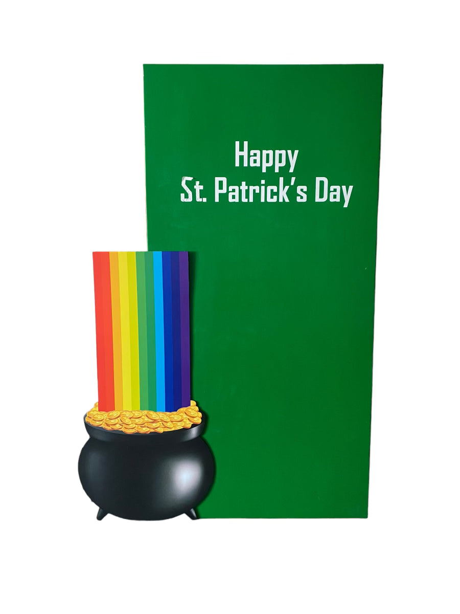Pot Of Gold Rainbow Wood Cut Out Standee